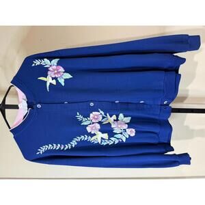 Blair Blue Floral Embroidered Sweatshirt